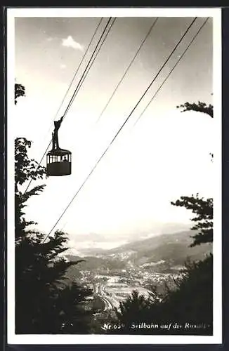 AK Rax, Seilbahn auf die Raxalp mit Talblick