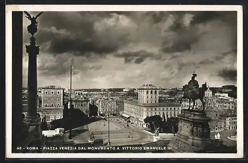 AK Roma, Piazza venezia dal Monumento a Vittorio Emanuele II.