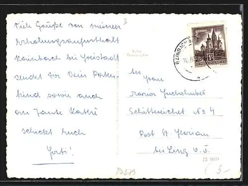 AK Rainbach bei Freistadt, Fliegeraufnahme der Ortschaft