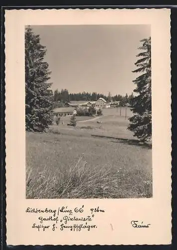 AK Lichtenberg /Linz, Gasthof Giselawarte im Sonnenschein