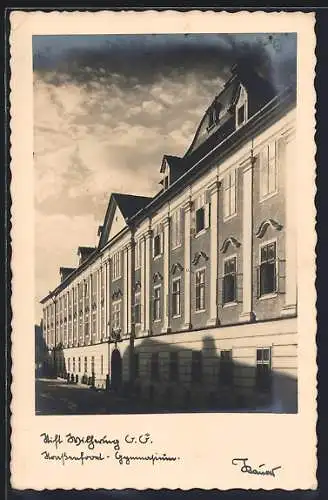 AK Wilhering, Stift, Strassenfront, Gymnasium