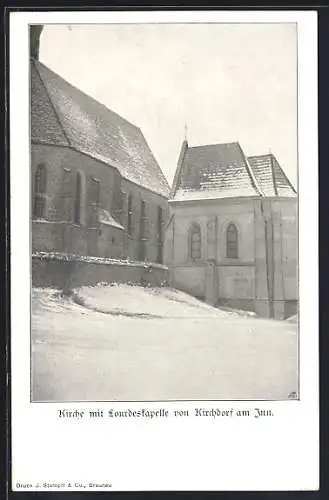 AK Kirchdorf am Inn, Kirche mit Lourdeskapelle