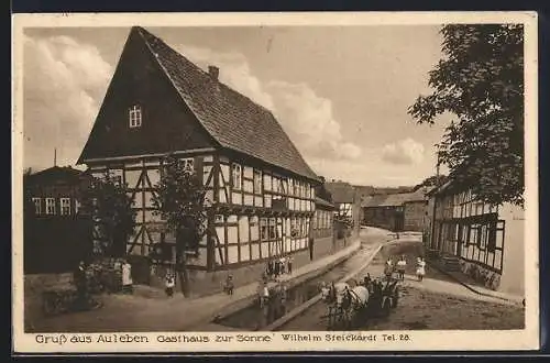 AK Auleben, Gasthaus zur Sonne, Bes. Wilhelm Steickardt