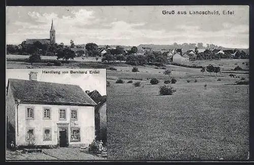 AK Landscheid /Eifel, Handlung von Bernhard Erdel und Totalansicht