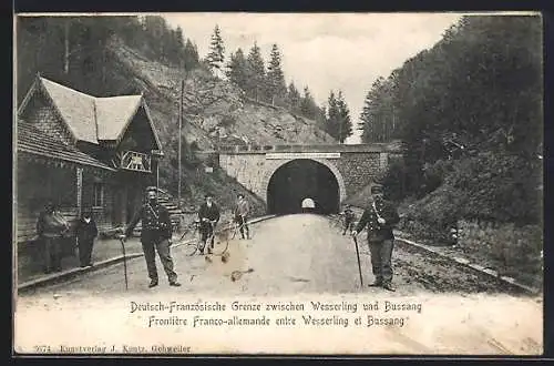 AK Wesserling, Deutsch-Französische Grenze zwischen Wesserling und Bussang