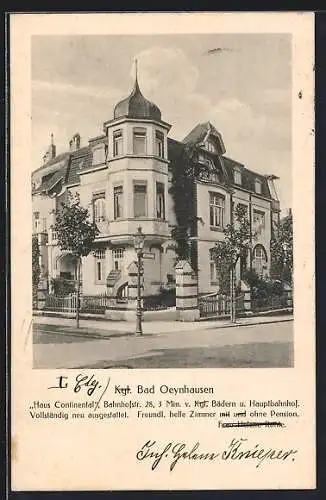 AK Bad Oeynhausen, Hotel Haus Continental, Bahnhofstrasse 28