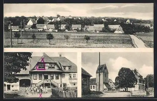 AK Boll b. Oberndorf, Gasthaus zum Lamm v. Ernst Hölle, Ortspartie, Gesamtansicht