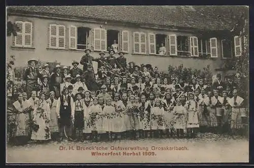 AK Grosskarlbach-Deidesheim, Dr. H. Brunck`sche Gutsverwaltung, Winzerfest Herbst 1909