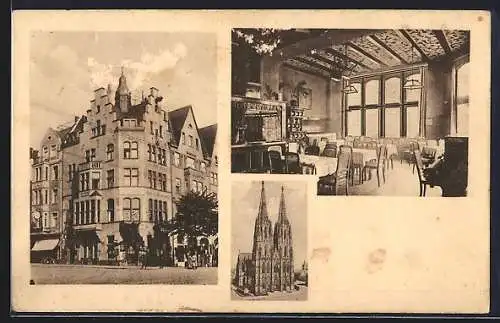 AK Köln, Restaurant Christian Lindlau mit Innenansicht, Friedrich-Wilhelmstrasse 15, der Dom