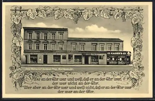 AK Bad Neuenahr, Hotel-Restaurant Goldener Pflug v. Franz Broicher, Strasse 41 /88