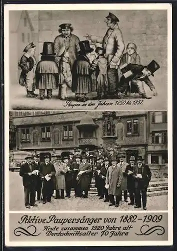 AK Tübingen, Pauper in den Jahren 1850-52, aktive Paupersänger 1882-1909