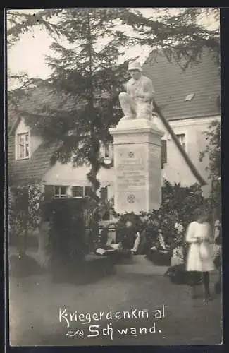 Foto-AK Schwand / Schwanstetten, Einweihung des Kriegerdenkmals