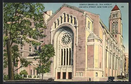 AK New York, NY, Temple Emanu-El, 5th Avenue and 65th Street