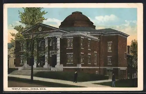 AK Akron, OH, Temple Israel, Synagoge im Abendlicht