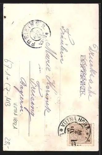 Künstler-AK Kutna Hora, Krajinská Vástava 1900, Frauenfigur mit Lorbeerkranz