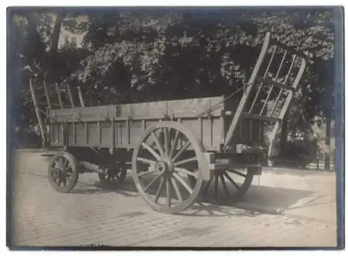 Fotografie Leiterwagen / Kutschwagen für die Landwirtschaft, Wagenfabrik Karl Weinberger Zeppelinstrasse 71 in München