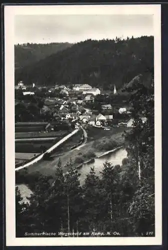 AK Pölla /N.-Oe., Wegscheid am Kamp, Ortsansicht vom Berg aus