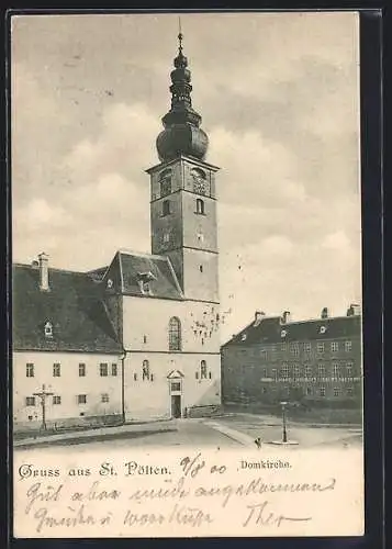 AK St. Pölten, Partie an der Domkirche