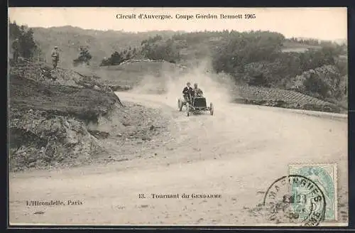 AK Autorennen, Circuit d`Auvergne, Coupe Gordon Bennett 1905, Torunant du Gendarme