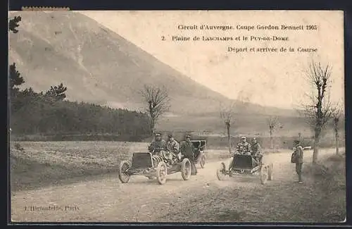 AK Laschamps, Circuit d` Auvergne, Coupe gordon Bennett 1905, Plaine de L. et le Puy-de-Dome, Autorennen