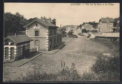 AK Lozère, Vue sur la Gare et les Villas