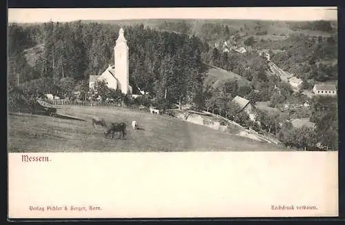 AK Messern, Ortsansicht mit Kirche