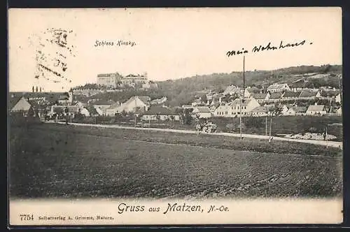 AK Matzen /N.-Oe., Teilansicht mit Schloss Kinsky