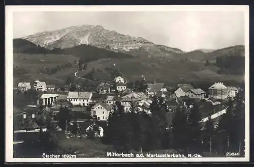 AK Mitterbach a.d. Mariazellerbahn, Ortsansicht mit Ötscher