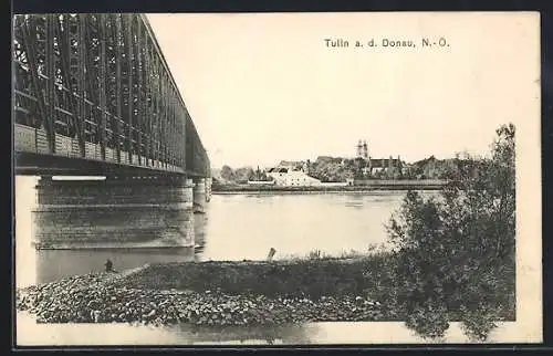 AK Tulln a. d. Donau, an der Eisenbahnbrücke