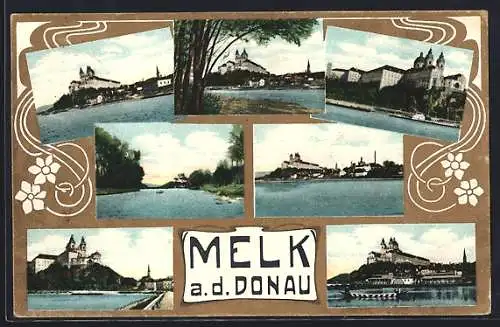 AK Melk, Schloss und Donaudampfer