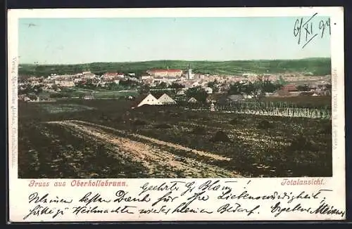 AK Oberhollabrunn, Totalansicht vom Feld aus