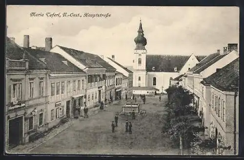 AK Maria Taferl, Hauptstrasse mit Passanten