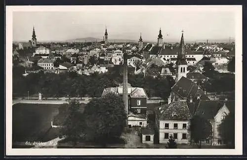 AK St. Pölten, Ortsansicht aus der Vogelschau