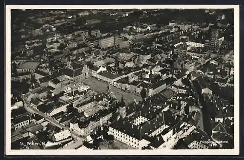 AK St. Pölten /N.-Oesterr., Teilansicht vom Flugzeug aus