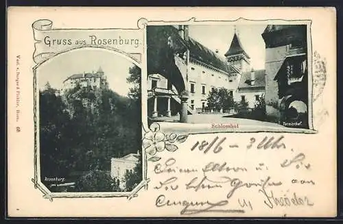 AK Rosenburg, die Rosenburg, im Schlosshof