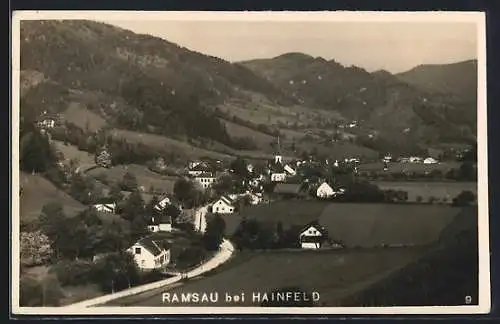 AK Ramsau, Ortsansicht aus der Vogelschau