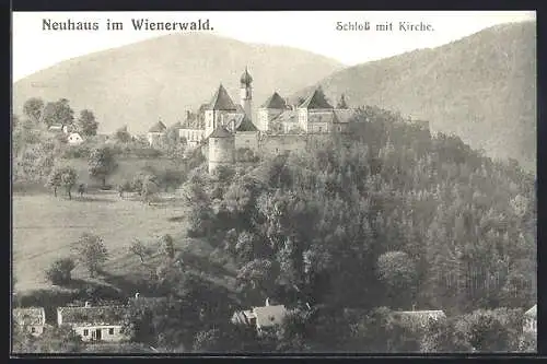 AK Neuhaus im Wienerwald, Schloss mit Kirche