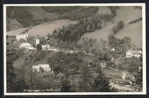 AK St. Georgen a. Reith, Ortsansicht mit Bahnhof