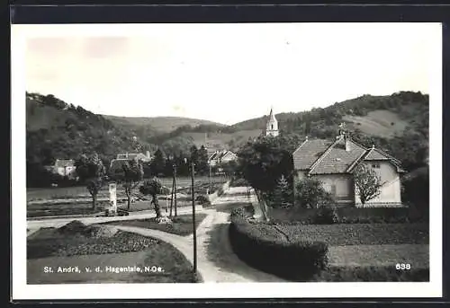 AK St. Andrä vor dem Hagentale, Teilansicht mit Kirche