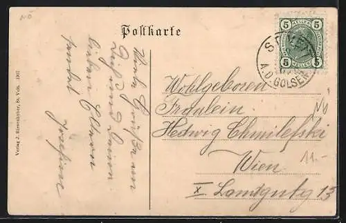 AK St. Veit a. d. Gölsen, Gesamtansicht mit Gebirge