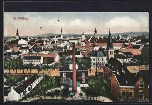 AK St. Pölten, Ortsansicht mit Kirchen