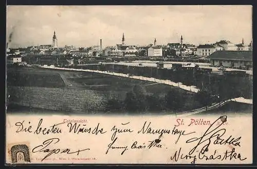 AK St. Pölten /N.-Oe., Blick über die Stadt