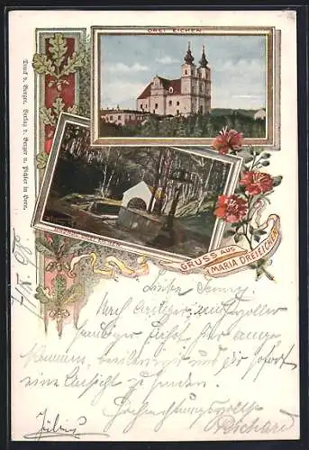 AK Maria Dreieichen, Kirche Drei Eichen, Bründl Drei Eichen