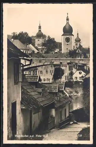 AK Waidhofen a. d. Ybbs, Teilansicht mit Brücke