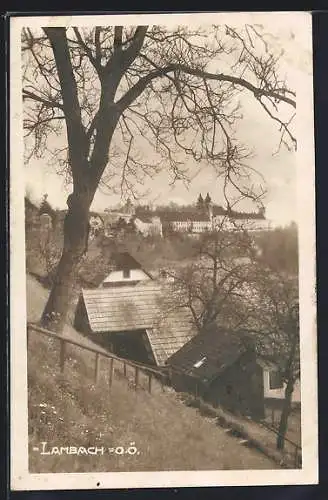 AK Lambach, Blick zum Kloster