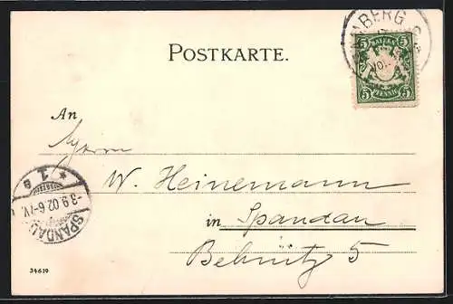 Künstler-AK K. Mutter: Bamberg, Blick vom Wasser zum Ort, Michaelsberg