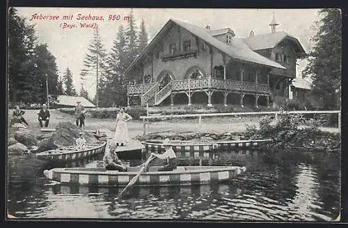 AK Arber, Seepartie mit Seehaus und Ruderboot