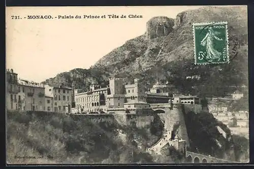 AK Monaco, Palais du Rrince et Tete de Chien