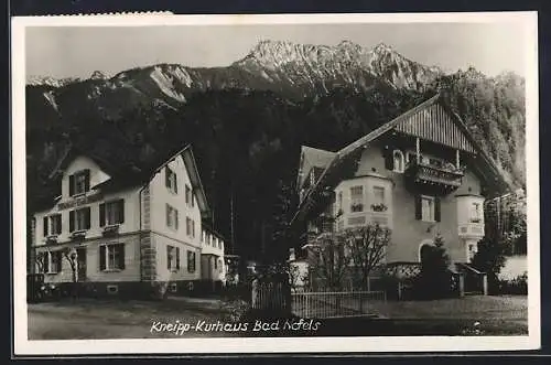 AK Feldkirch, Bad Nofels, Kneipp-Kurhaus mit Bergpanorama