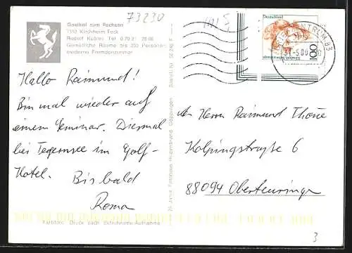 AK Kirchheim-Teck, Gasthof Fuchsen mit Innenansicht